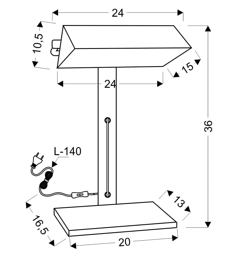Lampada da tavolo Candellux Bankier 41-78346 nera E14