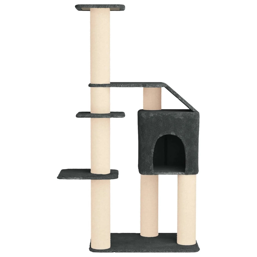 Albero per gatti con pali per graffiare in sisal Grigio Scuro 42033068