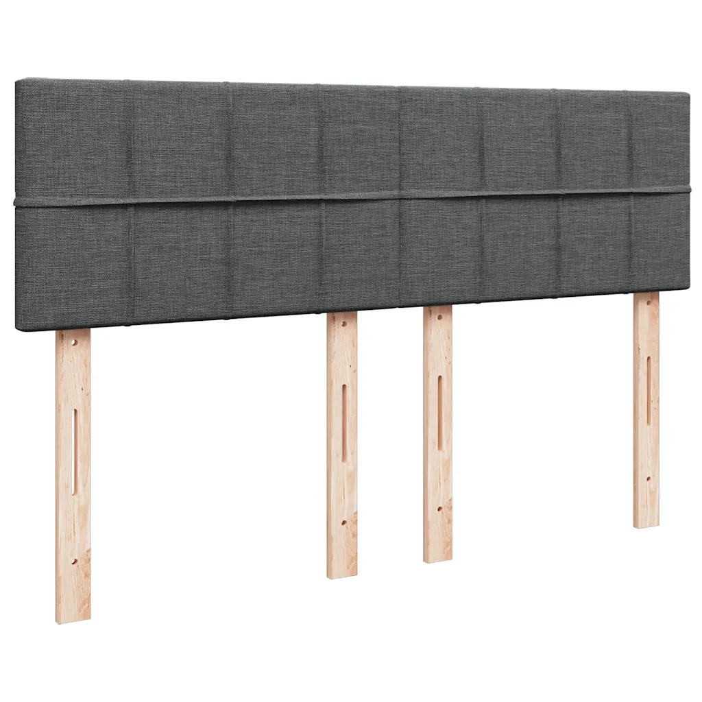Giroletto a Molle con Materasso Grigio Scuro 140x200cm Tessuto