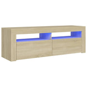 Mobile TV multimediale mensola TV credenza mobile TV per sala da pranzo soggiorno camera da letto con luci LED rovere Sonoma 120 x 35 x 40 cm marrone 02_0026759
