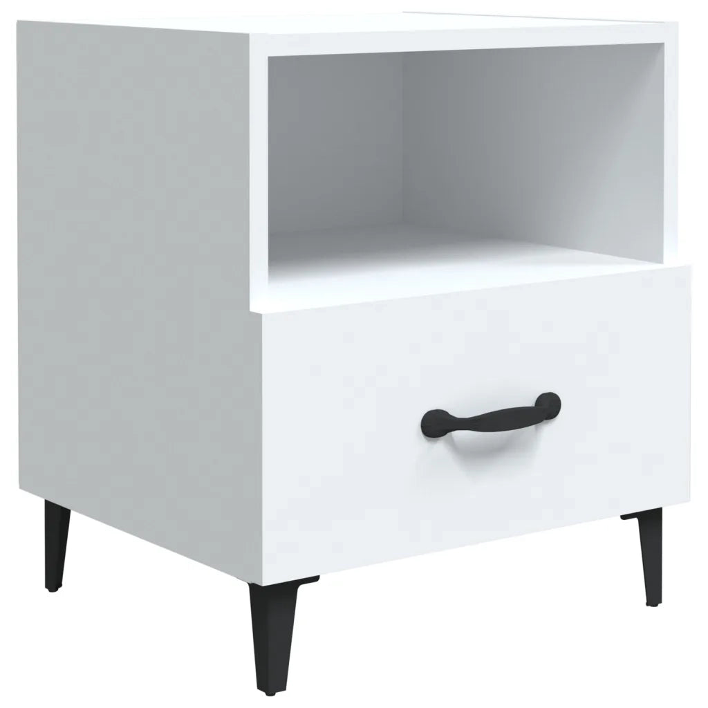 Comodini 2 pz Bianchi in Legno Multistrato cod mxl 30784