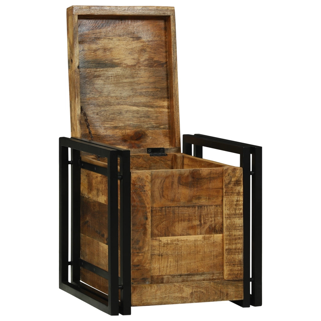 Scatola di stoccaggio 40x40x40 cm in legno massello grezzo