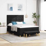Letto a molle con materasso Nero 140 x 190 cm Tessuto 3344375