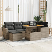 vidaXL Set Divani da Giardino 7 pz con Cuscini Grigio in Polyrattan