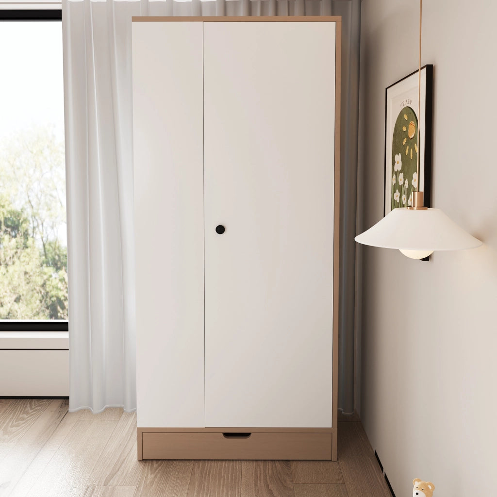 ARMADIO a 1 anta 70 x 40 x 170 cm Legno Bianco/Naturale
