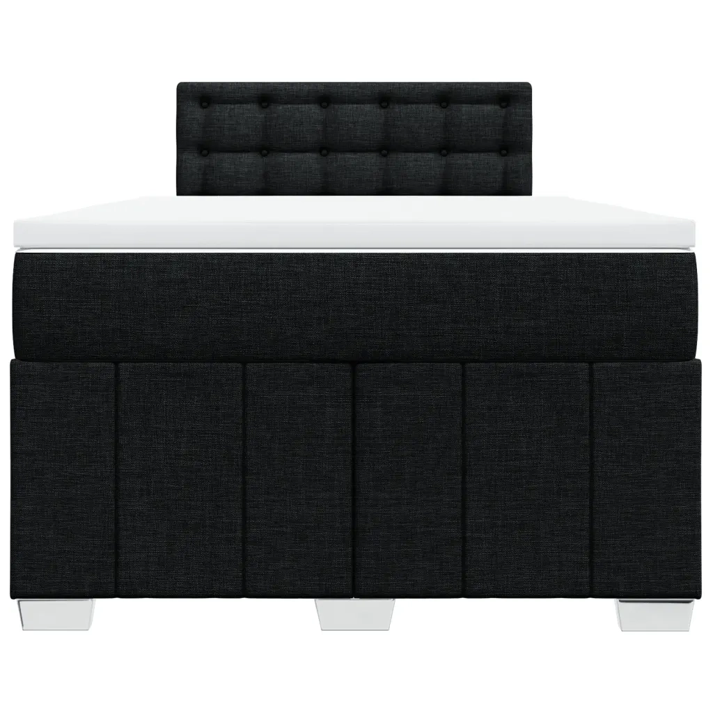 Giroletto a Molle con Materasso Nero 120x200 cm in Tessuto