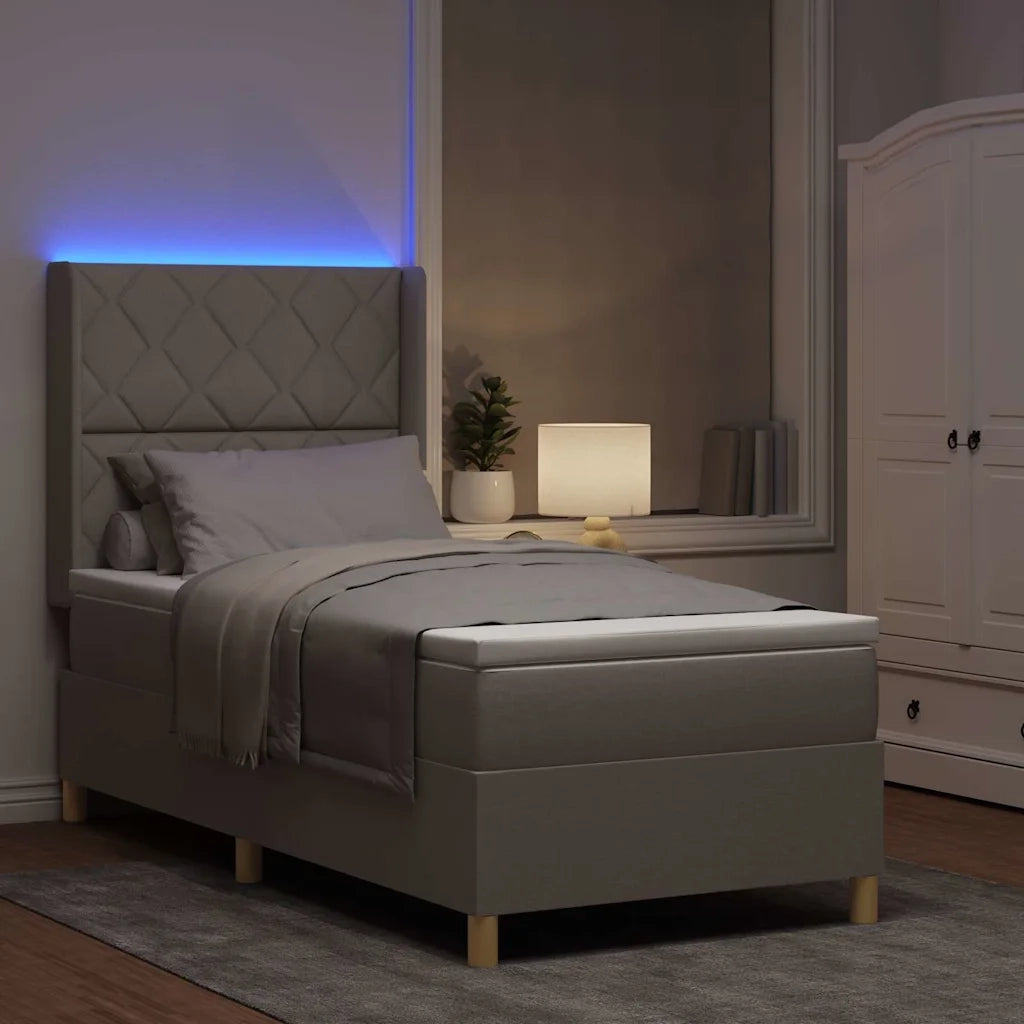 Letto a molle con strisce LED Talpa 100 x 200 cm Tessuto 3343746