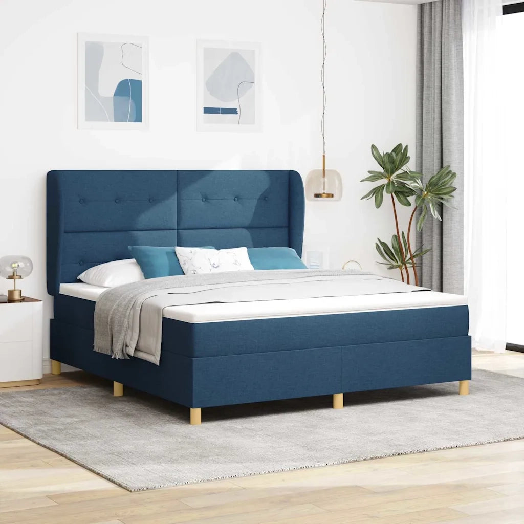 Letto a molle con materasso Blu 200 x 180 cm Tessuto 3340773
