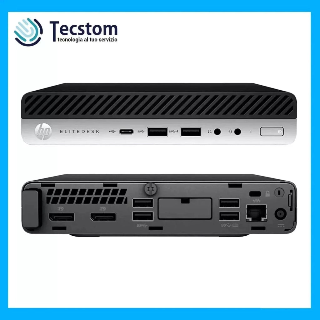 HP EliteDesk 800 G4, Mini Pc Computer Fisso, Intel Core i5-8500T, 8Gb Ram SSD 256Gb, Windows 11 Pro (Ricondizionato)