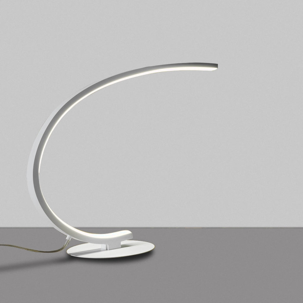 Lampada da tavolo Iole led dimmerabile 12W luce calda 3000K - Bianco satinato, design moderno, alluminio IP20