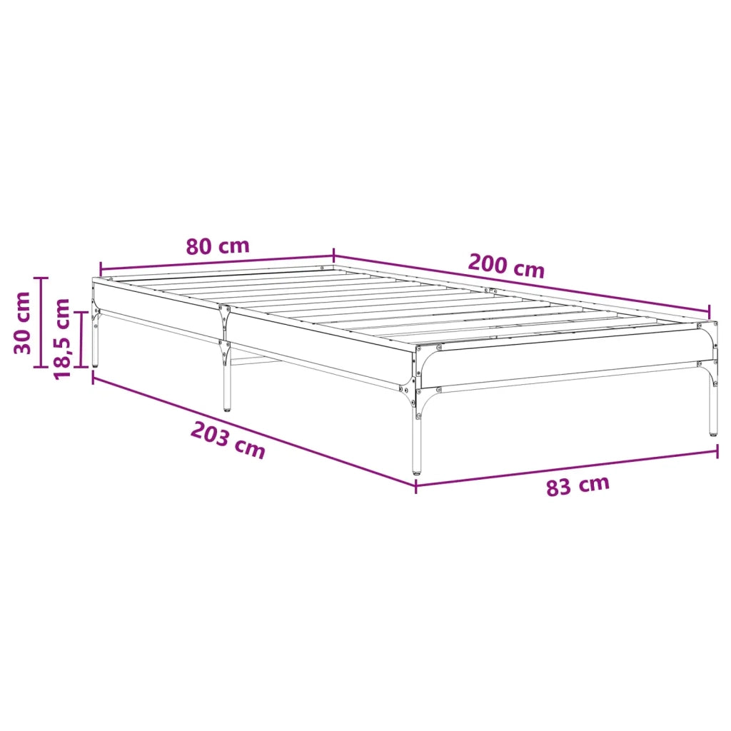 Struttura del letto Rovere Artigianale 80 x 200 cm 8009135