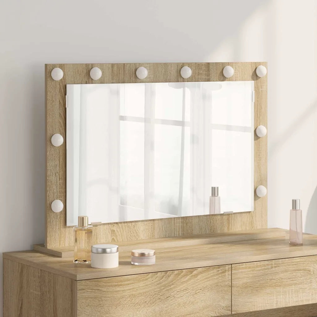 Specchio da Vanit¨¤ Rettangolare Rovere Sonoma 80 x 55 x 18 cm