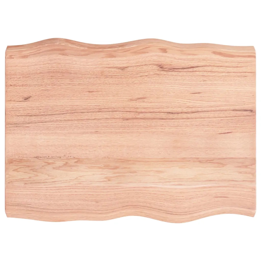 Piano Tavolo Marrone Chiaro 80x60x(2-6) cm Rovere Non Trattato 363946