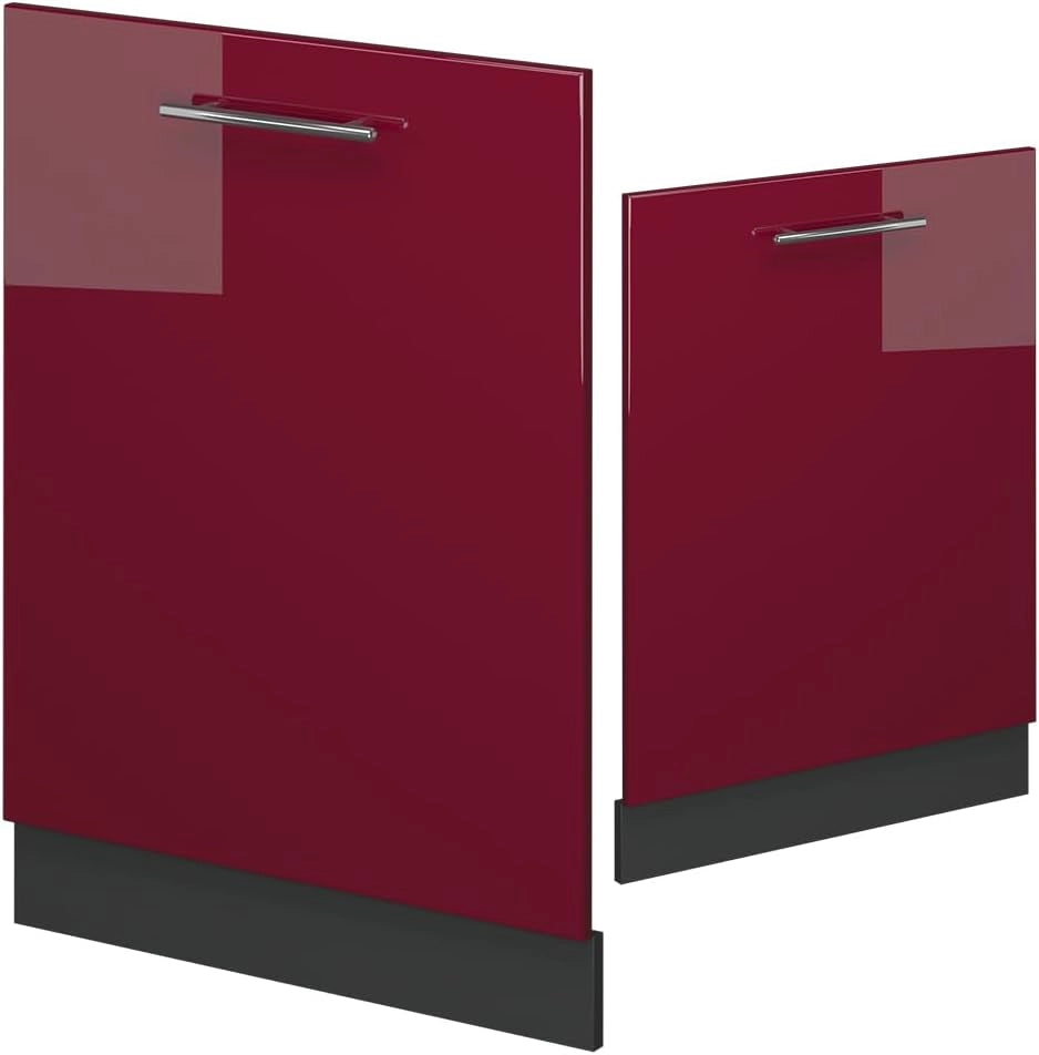 Pannello frontale della lavastoviglie Fame-Line, Rosso bordeaux lucido, 60 cm senza piano di lavoro, per la combinazione con altri moduli della serie Fame-Line