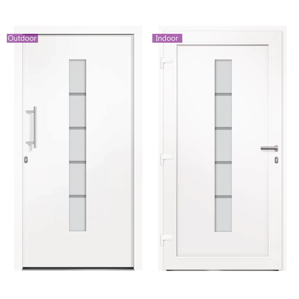 Porta d'Ingresso in Alluminio e PVC Bianco 100x210 cm 3056810