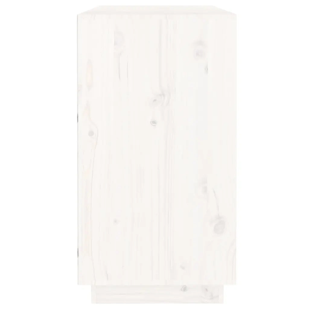 Credenza Bianca 100x40x75 cm in Legno Massello di Pino