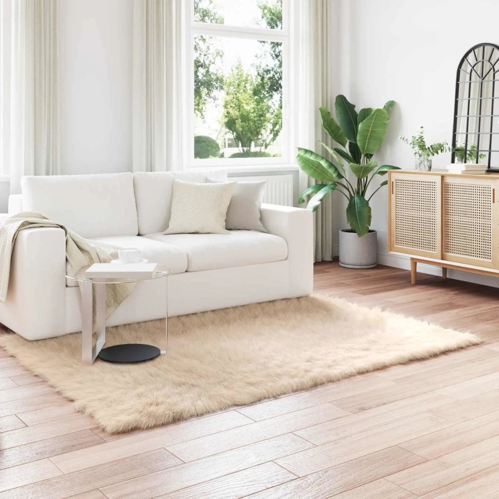Tappeto in finta TAFALLA Beige 120 x 170 cm Poliestere 42021482