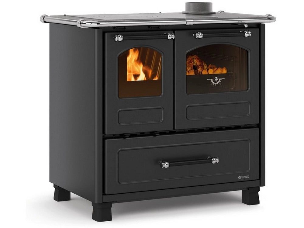 1pz la nordica cucina a legna family 4,5 col. nero antracite cod:ferx.vit49556