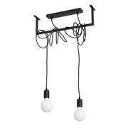 Lampadario Pure Lume Toledo 2 luci nero E27 metallo