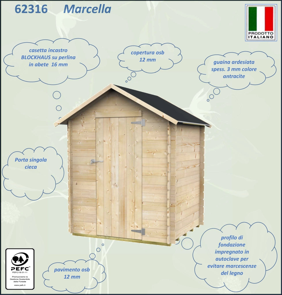 Casetta Bh16 Marcella 146X130 Cm Psc Pefc