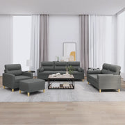Set di Divani 4 pz con Cuscini Grigio Scuro in Tessuto 3201561