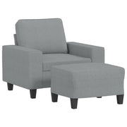 Poltrona | Sedia Relax con Poggiapiedi Grigio Chiaro 60 cm in Tessuto