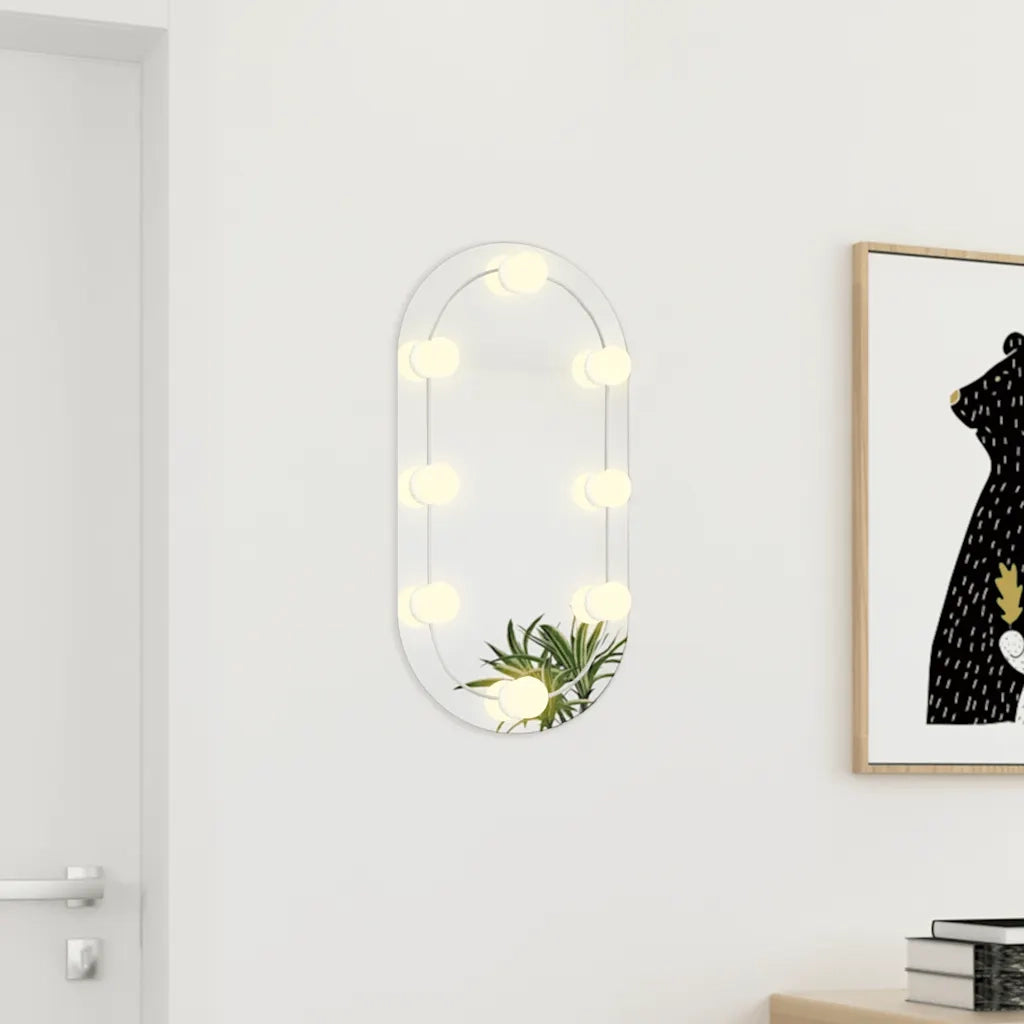 Specchio con Luci LED 60x30 cm Ovale in Vetro 3102974