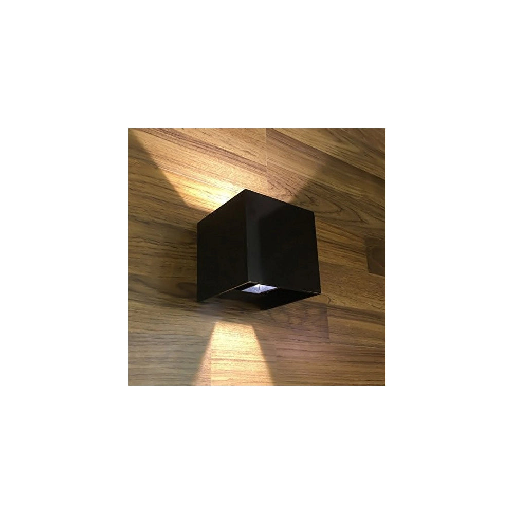 Trade Shop - Applique A Led Faro Cubo Faretto Lampada Da Parete Muro 12w Doppia Luce Ip65 -