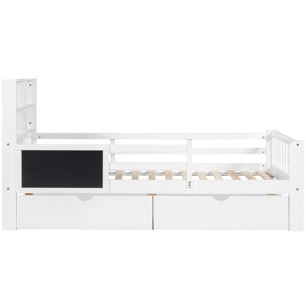 Letto Bambini con Cassetti e Lavagna ¨C Xylo ¨C Bianco 90x200