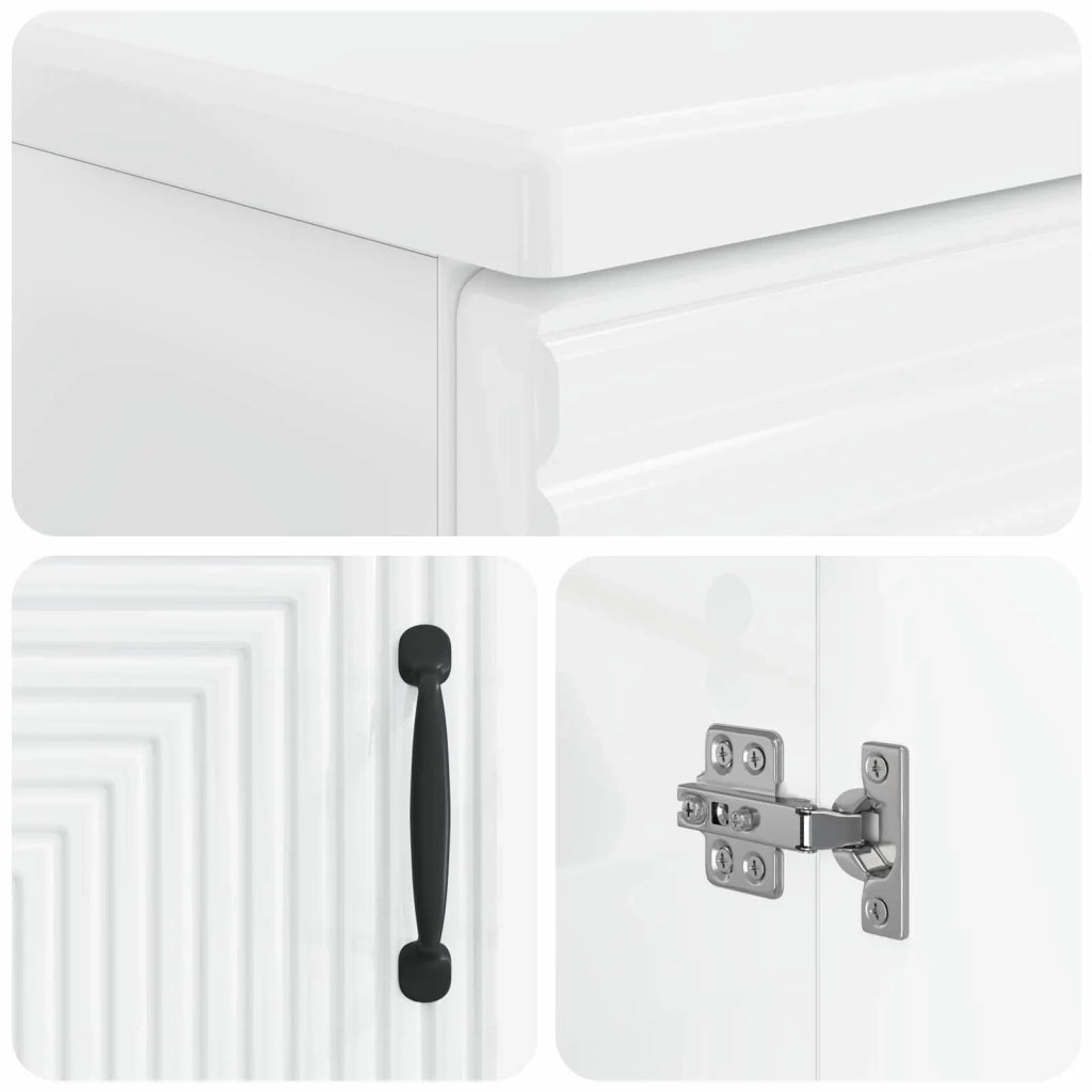 Armadio per Lavabo da Bagno HAARLEM Bianco Lucido 896789