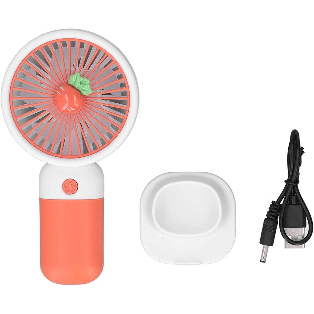 Trade Shop - Mini Ventilatore A Mano Batteria Ricaricabile Usb Portatile Tascabile Viaggio Con Base -