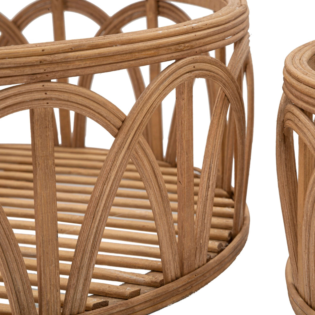 Famorite, Svuotatasche set da 3 in Rattan, Marrone