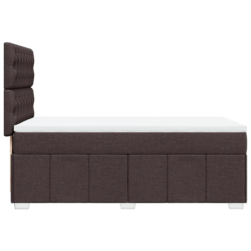Giroletto a Molle con Materasso Marrone Scuro 90x200 cm Tessuto 3291561