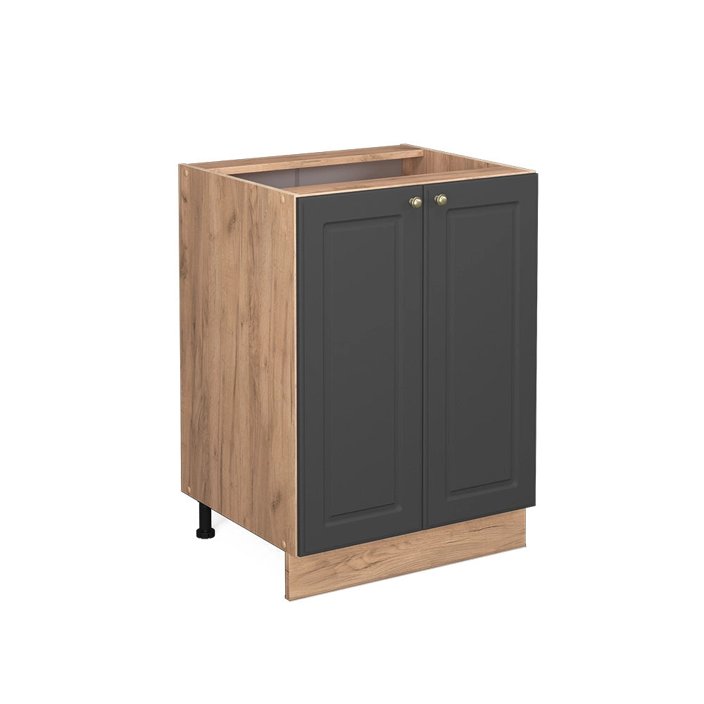 Mobiletto base cucina Fame-Line Antracite-oro/Rovere dorato 60 cm senza piano di lavoro Vicco