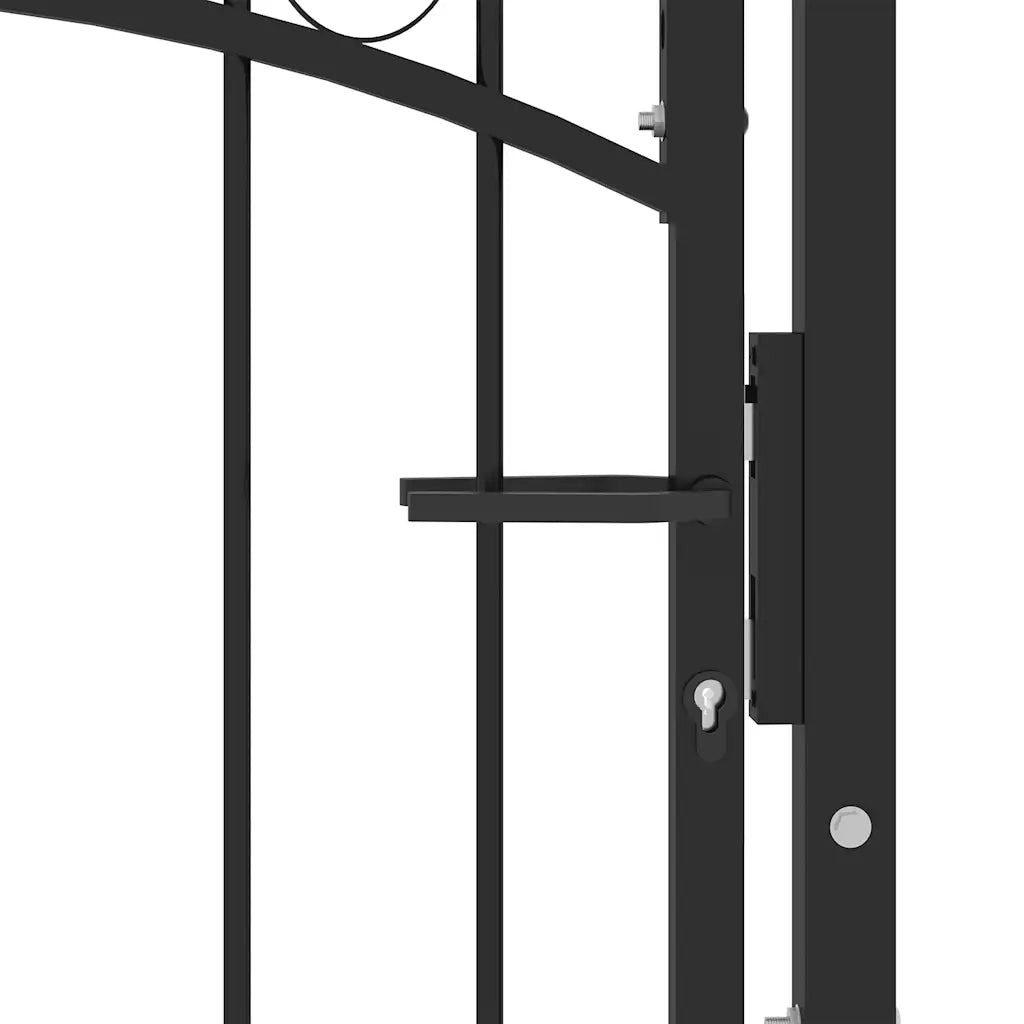Cancello per recinzione Emmen con parte superiore ad arco in acciaio 100x86 cm Nero 146368