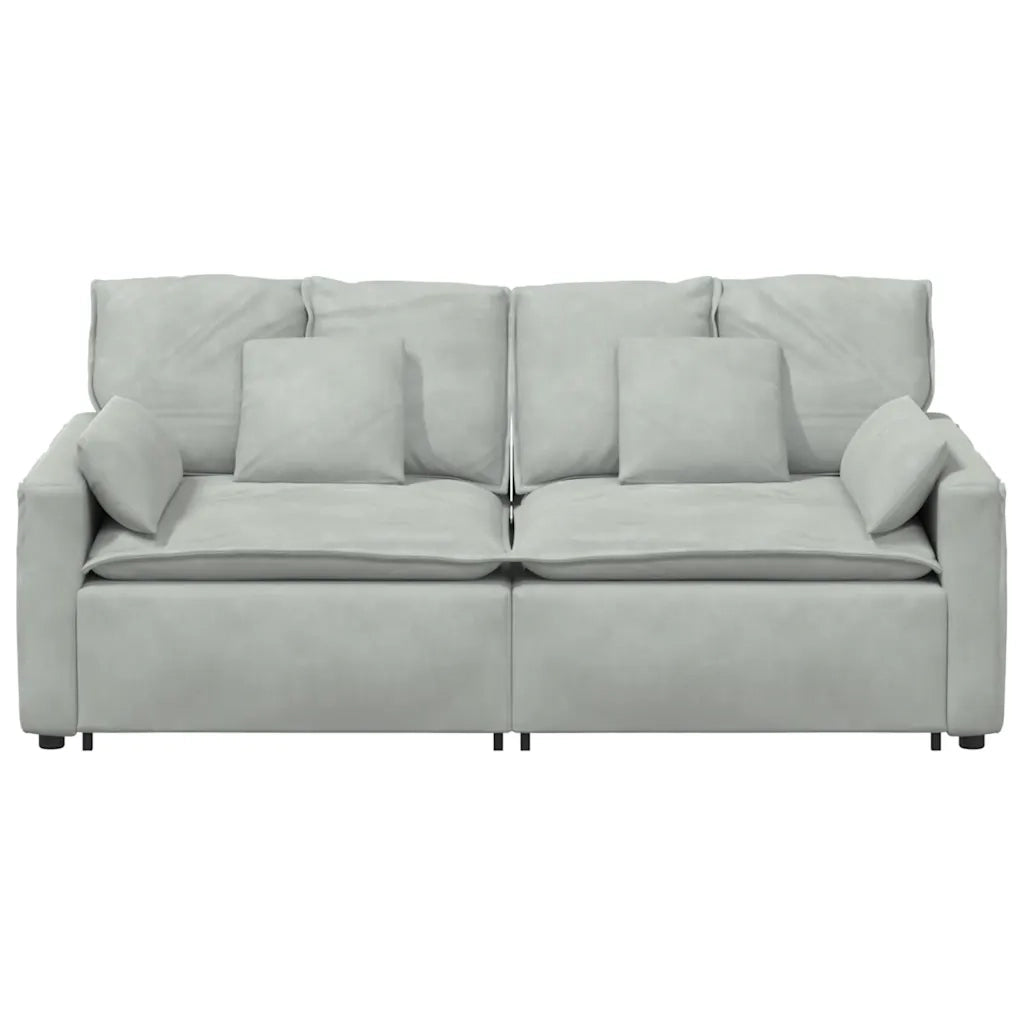 Divano Modulare con Cuscini Grigio Chiaro 3321129