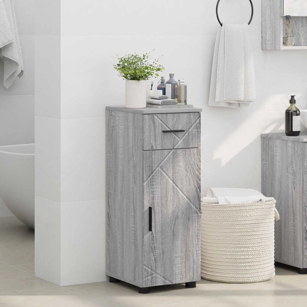 Mobile da Bagno con cassetto Grigio Sonoma 30 x 35 x 80 cm 883330
