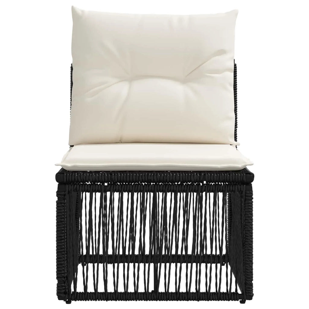 Unità divano senza braccioli Nero polyrattan 42026713