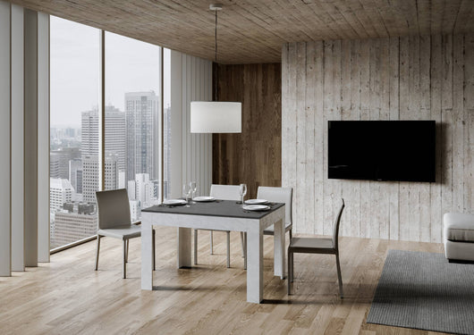 Tavolo Allungabile 120-180x90x77 cm Bibi Mix Antracite Spatolato