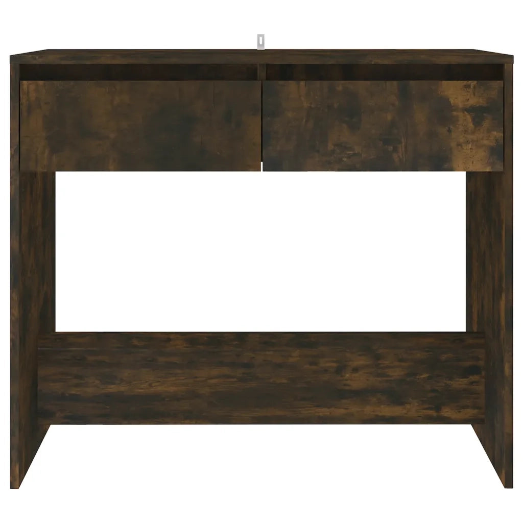 Tavolo Consolle | Tavolo d'Ingresso Rovere Fumo 89x41x76,5 cm in Acciaio
