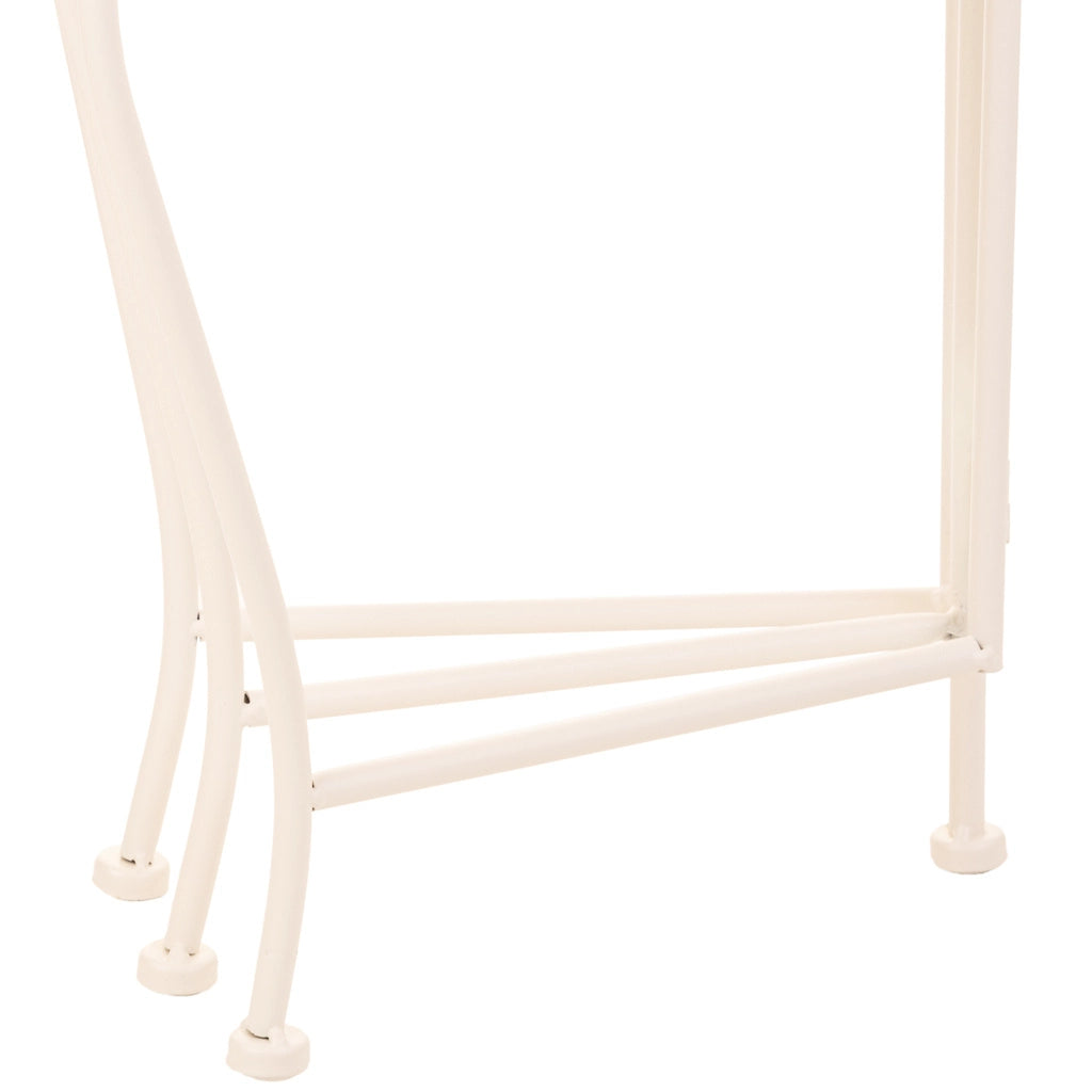 Supporto per 3 pentole in ferro battuto bianco 29x33x65