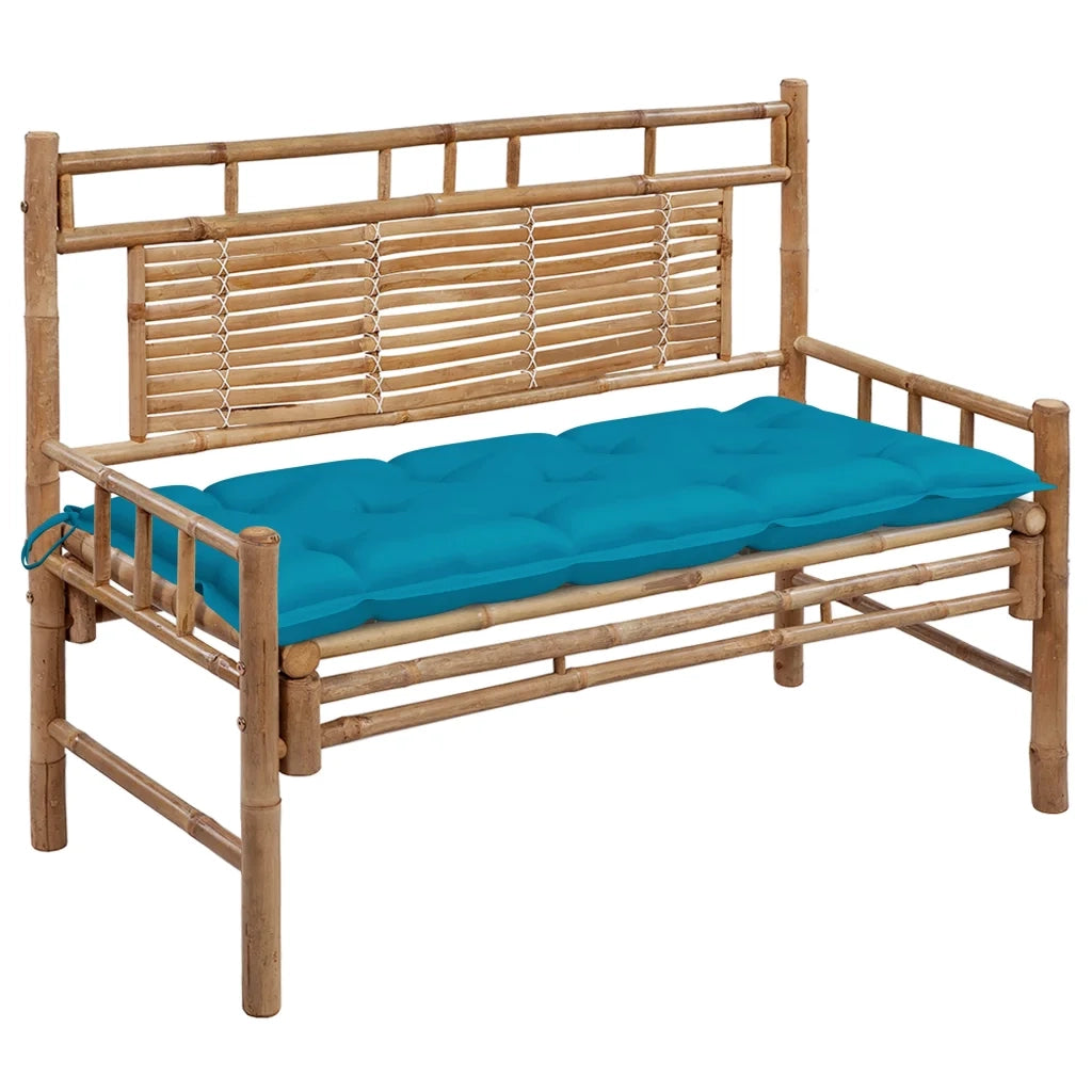 Panchina da Giardino con Cuscino 120 cm in Bambù 3063895