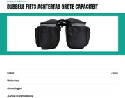 Borsa per Bicicletta con Grande Capacità - Doppia Tasca per Bicicletta - Impermeabile - Design Riflettente - 25L - Materiale Sostenibile