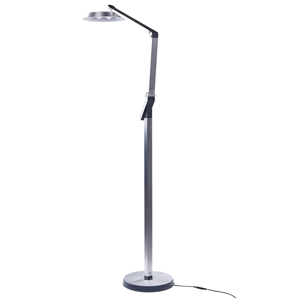 Lampada da terra LED materiale sintetico argento 170 cm altezza regolabile ufficio camera da letto