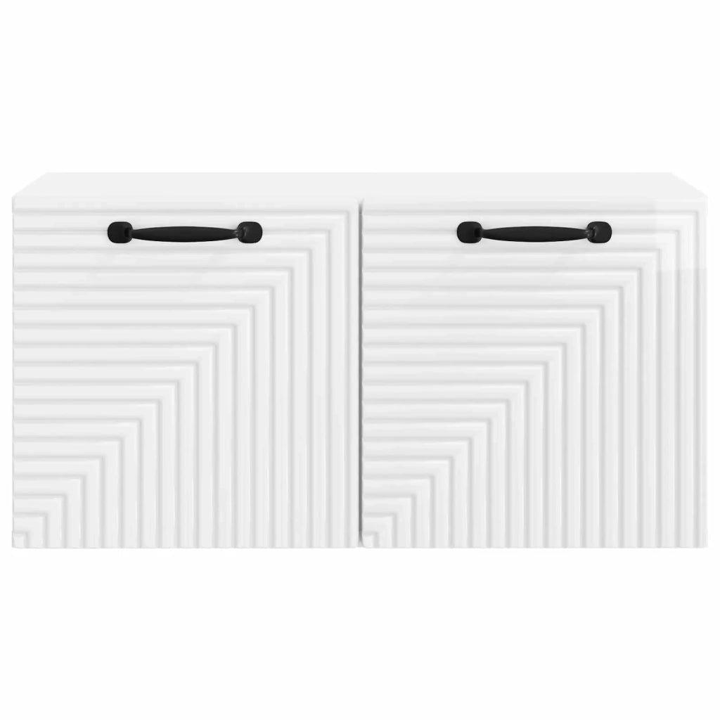 Mobile Porta TV da Muro Bianco Lucido 59,5 x 31 x 30 cm