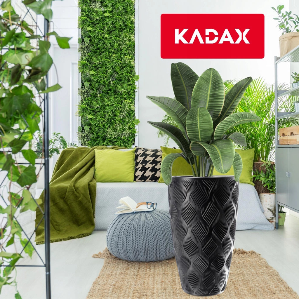 Vaso da fiori KADAX con inserto 58 cm, copertura per vaso da fiori in plastica alta