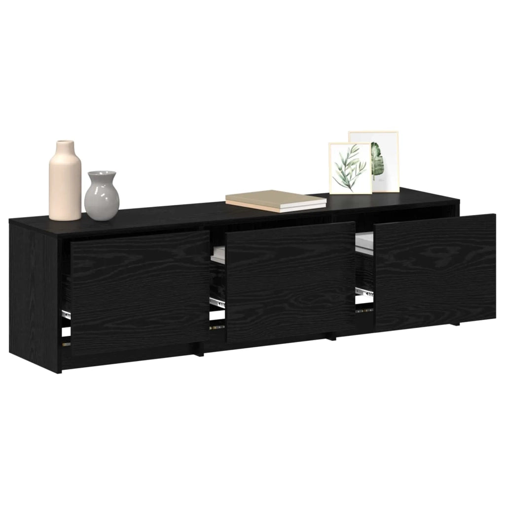 Mobile TV Rovere Nero 140 x 34 x 40 cm Legno multistrato