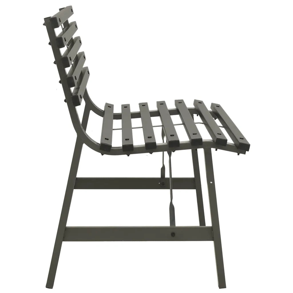 Panchina da Giardino 110 cm in Acciaio Nera 317135