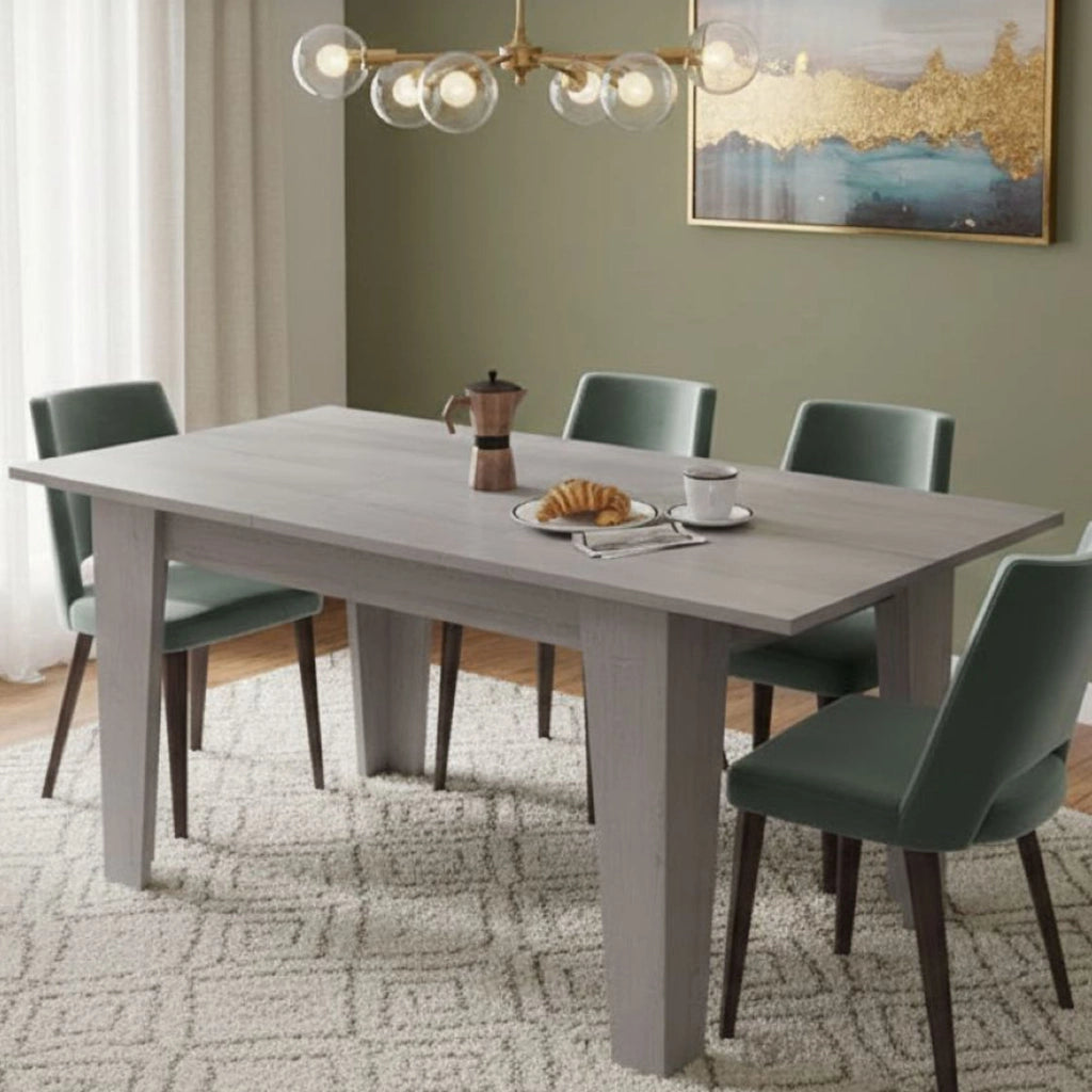 Pizzoli, Tavolo Allungabile Allungabile, 160x80x78h cm Grigio Cemento