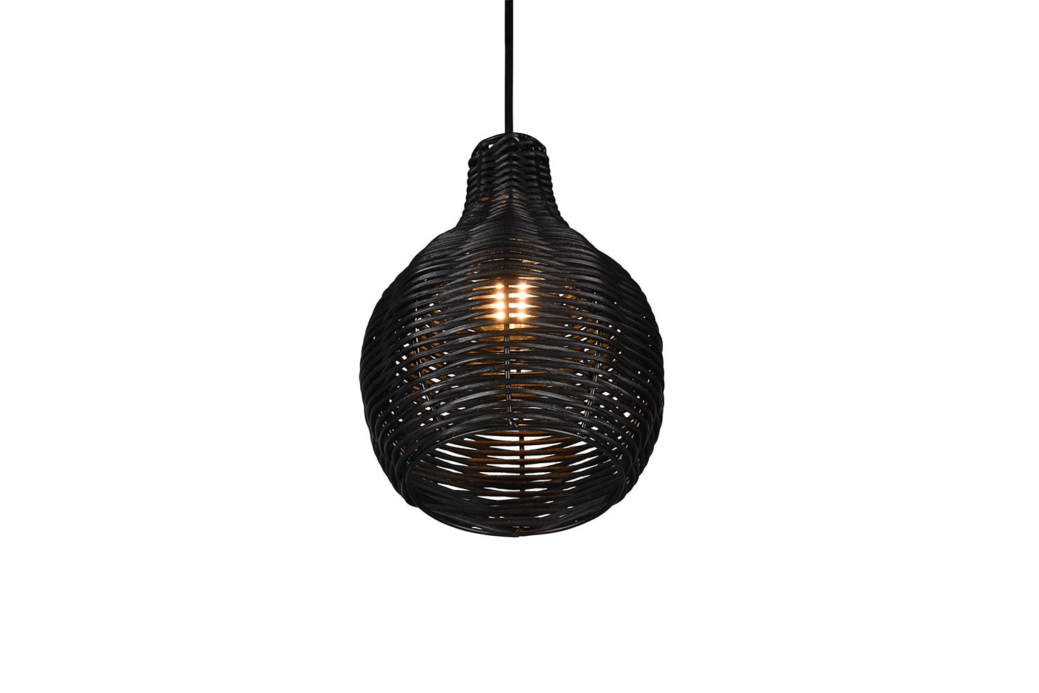 Lampada a Sospensione da Interno Attacco E14 in Tessuto Nero